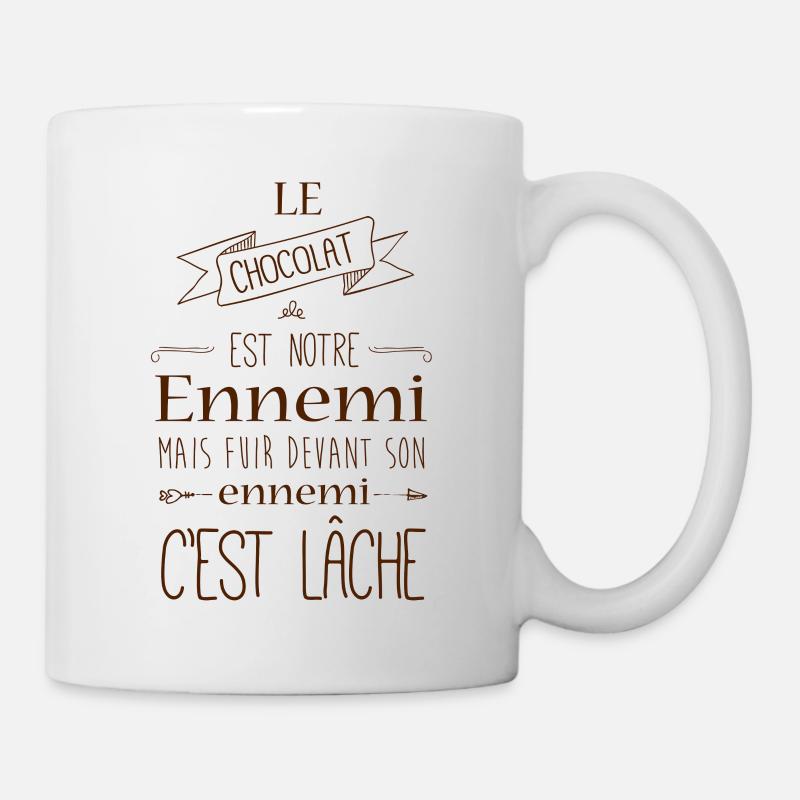Le chocolat est notre ennemi - Mug blanc - blanc