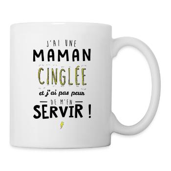 J'ai un maman cinglée et je peux m'en servir - Mug blanc - blanc - Droite