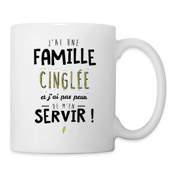 J'ai une famille cinglée et je peux m'en servir - Mug blanc - blanc - Droite