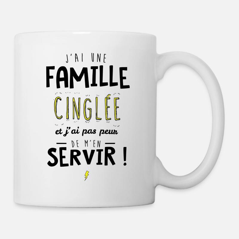 J'ai une famille cinglée et je peux m'en servir - Mug blanc - blanc