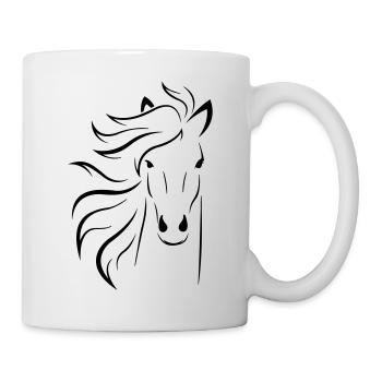 Pferd - Tasse - Weiß - Rechts