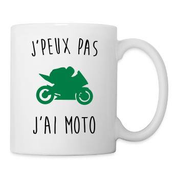 j'peux pas j'ai moto - Mug blanc - blanc - Droite
