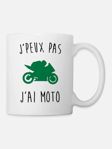 j'peux pas j'ai moto - Mug blanc - blanc