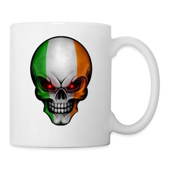 Crâne conceptions rondes Irlande - Mug blanc - blanc - Droite