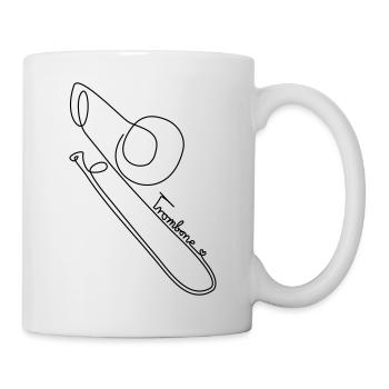 one line trombone - Tasse - Weiß - Rechts