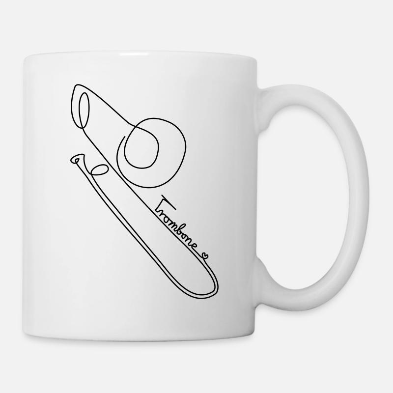 one line trombone - Tasse - Weiß