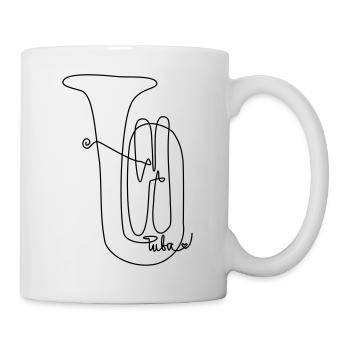 one line tuba - Tasse - Weiß - Rechts