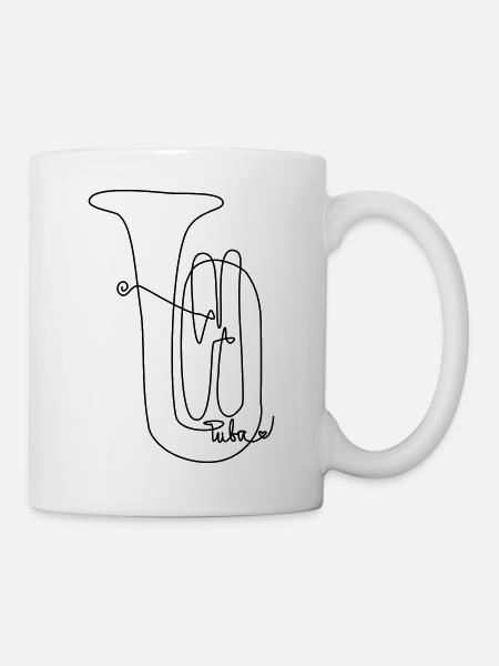 one line tuba - Tasse - Weiß