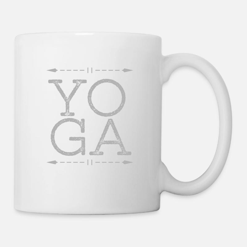 YOGA mit Pfeilen - Tasse - Weiß