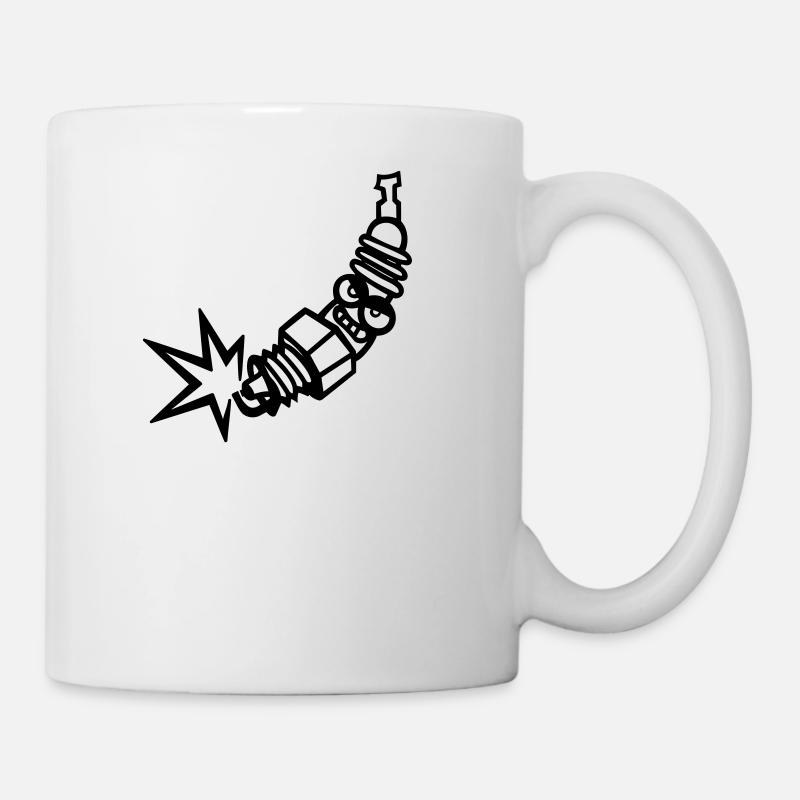 Bougie d'allumage (changement de couleur individuelle) - Mug blanc - blanc