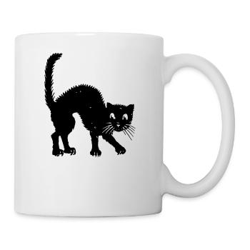 Buckelkatze - Tasse - Weiß - Rechts
