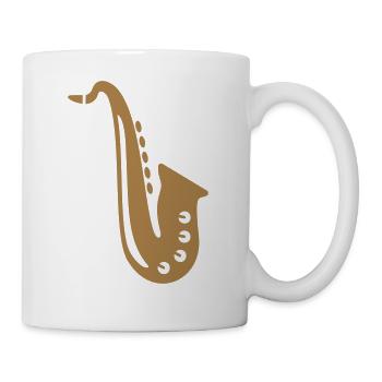 Saxofon Geschenk Musiker - Tasse - Weiß - Rechts