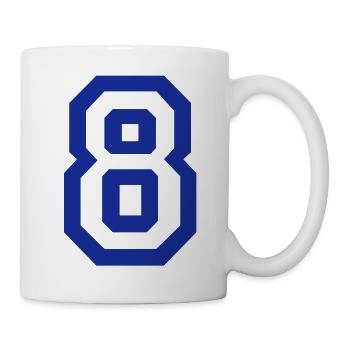 8 - Nummer - Tasse - Weiß - Rechts