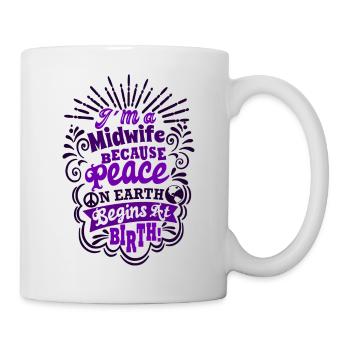 Sage femme paix sur terre - Mug blanc - blanc - Droite