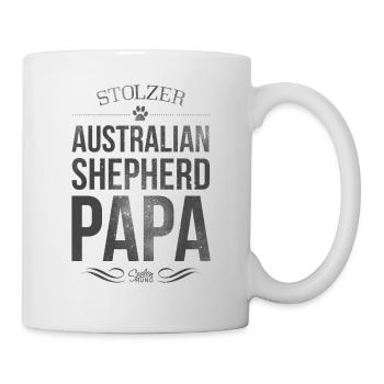Stolzer Australian Shepherd Papa - Tasse - Weiß - Rechts