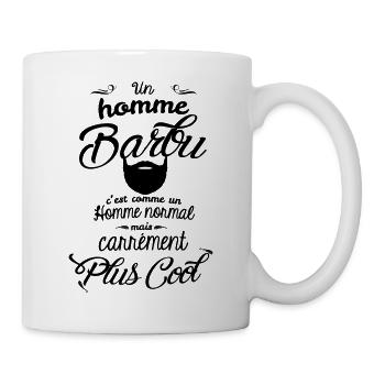 Un homme barbu c'est carrément plus cool - Mug blanc - blanc - Droite