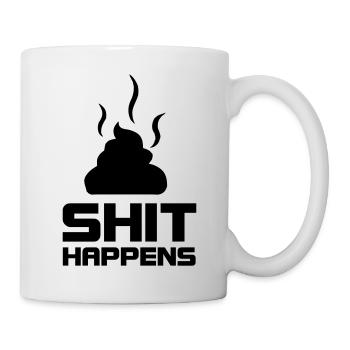 shit happens - Tasse - Weiß - Rechts