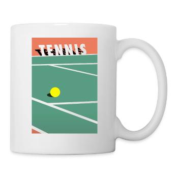Minimaliste Court de Tennis Sports - Mug blanc - blanc - Droite