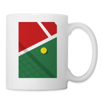 Minimalistisches Tennis Spielfeld Sport - Tasse - Weiß - Rechts