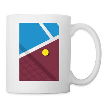 Minimalistisches Tennis Spielfeld Sport - Tasse - Weiß - Rechts