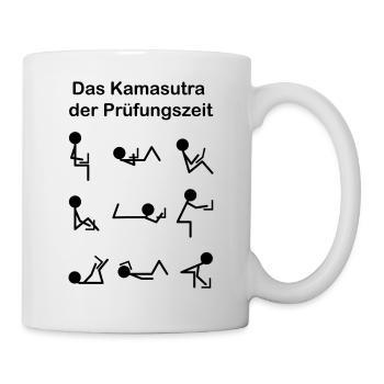 Kamasutra der Prüfungszeit für Abi,Uni,Hochschule - Tasse - Weiß - Rechts