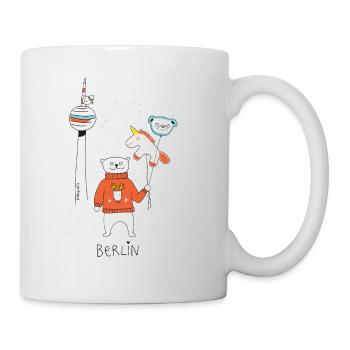 Berlin Ours | L'hiver à la tour de télévision | peu publique - Mug blanc - blanc - Droite