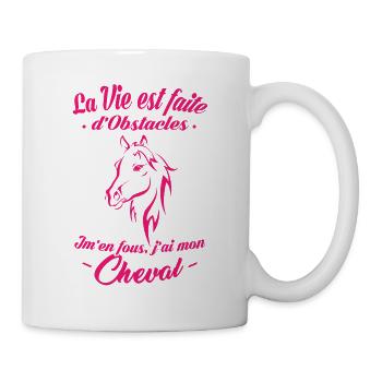 Tshirt équitation - J'ai mon Cheval - Mug blanc - blanc - Droite