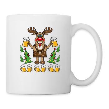 107 Team Hirsch Rentier Rudolph Rudolf Bier Beer - Tasse - Weiß - Rechts