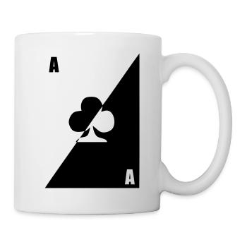 carte as trefle noir blanc - Mug blanc - blanc - Droite