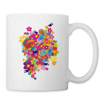 NEW FLOWER POWER RAINBOW - Mug blanc - blanc - Droite