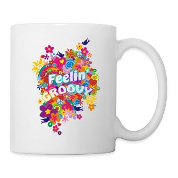 NEW FLOWER POWER RAINBOW - feelin 'groovy - Mug - white - Right