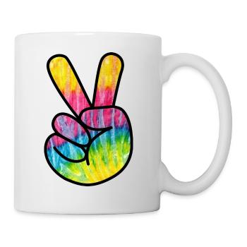 Peace Hand Hippie - Tasse - Weiß - Rechts