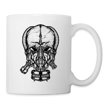 RUSH G-Sport Maske Schädel - Tasse - Weiß - Rechts