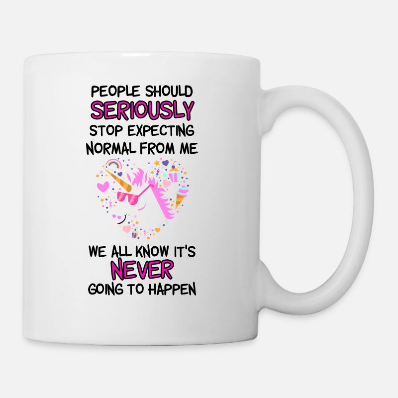 Les gens Shoulderstand cesser d'attendre normale de moi - Mug blanc - blanc