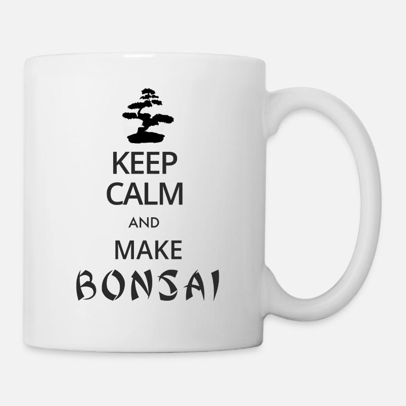 Halten Sie Ruhe und machen Bonsai - Tasse - Weiß