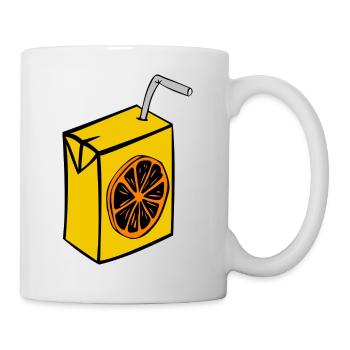 boîte de jus carton paille jetable Getraenke d'orange - Mug blanc - blanc - Droite
