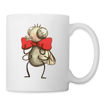 Fliege mit Fliege - Tasse - Weiß - Rechts