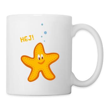 Lustiges Bild Seestern für Kinder oder Baby - Tasse - Weiß - Rechts