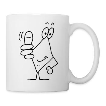 Daumen hoch - Tasse - Weiß - Rechts