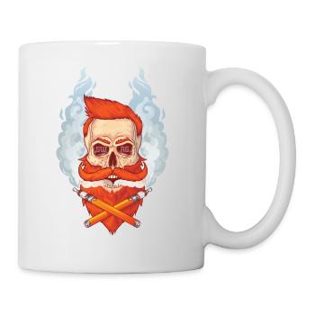 Skull and beard smokes Viper. - Mug - white - Right