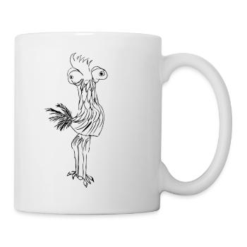 Huhn - Hahn - lustiger Gockel - Tasse - Weiß - Rechts