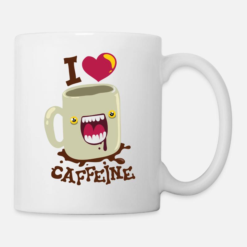 La cafetière aime la caféine - Mug blanc - blanc