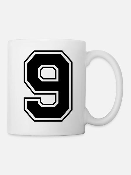 neun - Tasse - Weiß