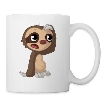 Thoughtful cartoon sloth - Mug - white - Right