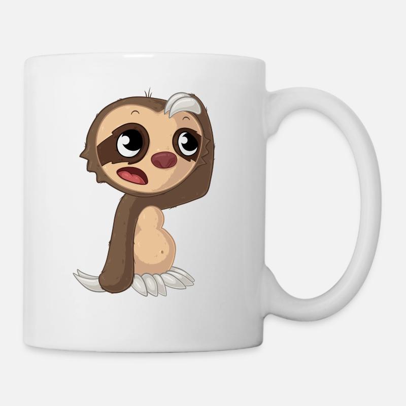 Nachdenkliches Comic Faultier - Tasse - Weiß