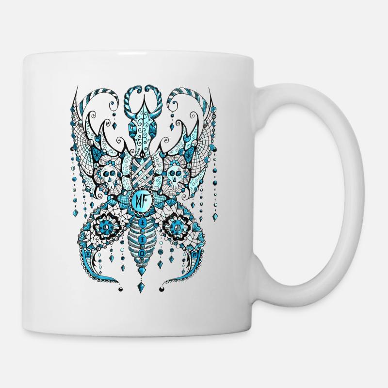 Papillon Lilou Turquoise - Mug blanc - blanc
