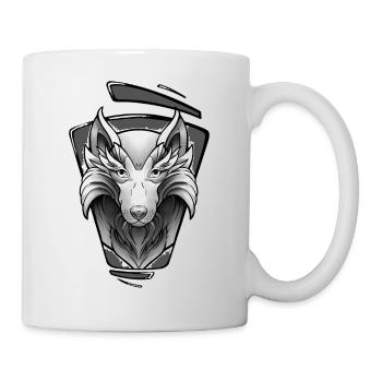 Loup Design Tattoo - Mug blanc - blanc - Droite