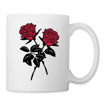 Rosen - Tasse - Weiß - Rechts
