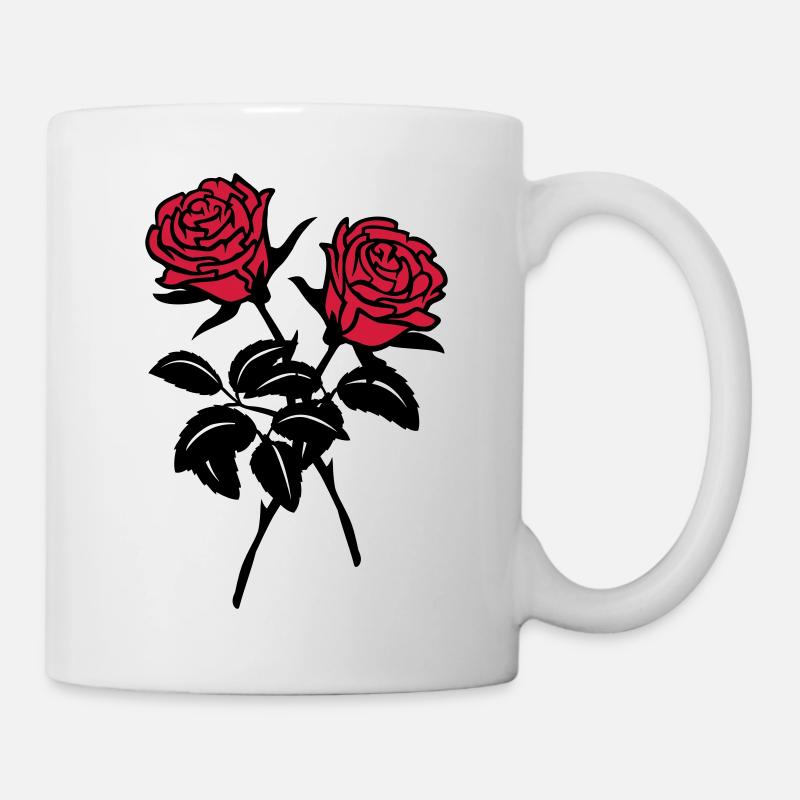 Rosen - Tasse - Weiß