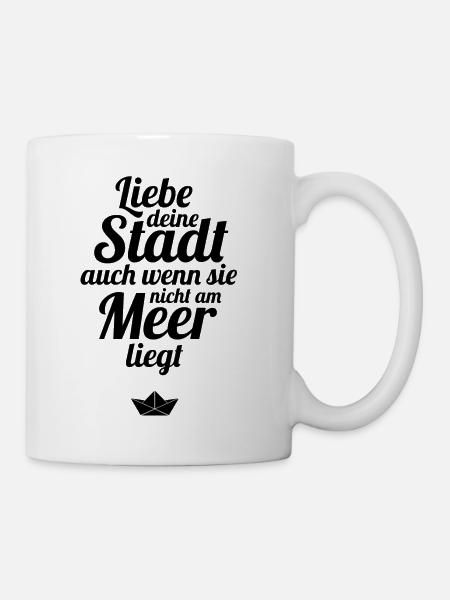 Liebe deine Stadt Meer - Tasse - Weiß